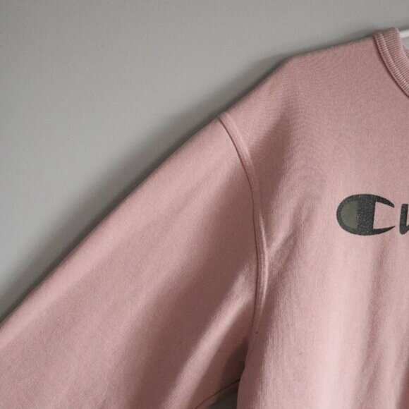 Champion Women's Pink Medium Pullover Fleece Crew Long Sleeve Stretch Sweater - Picture 2 of 10